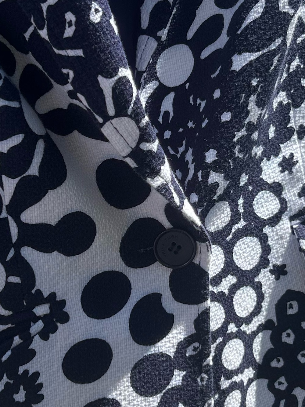 Trina Turk Navy & White Floral Dot Blazer